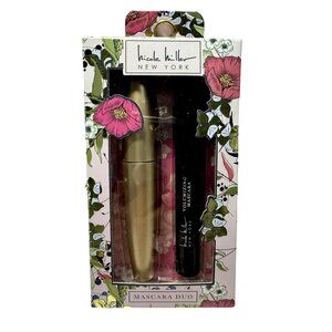 Nicole Miller Volumizing & Lengthening Mascara Duo Set Gold & Black Tubes NEW